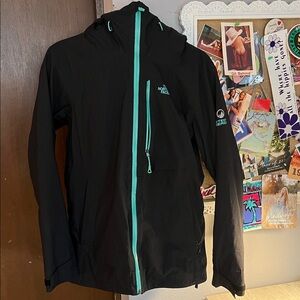 The North Face Black Jacket with Aqua Details